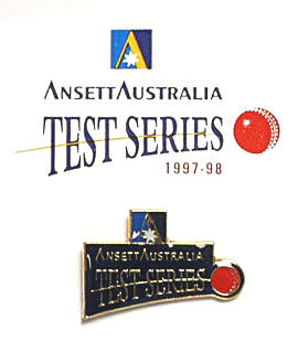 (image for) LAPEL BADGE -TEST SERIES CRICKET 1997-98 - Click Image to Close